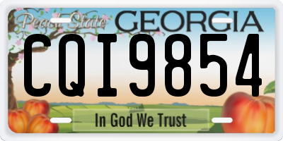 GA license plate CQI9854