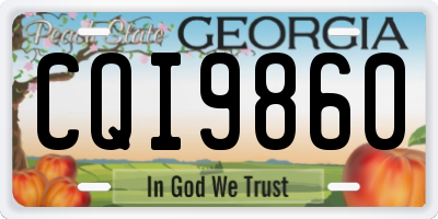 GA license plate CQI9860