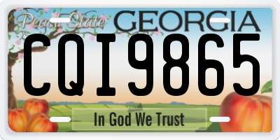 GA license plate CQI9865