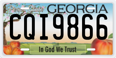 GA license plate CQI9866