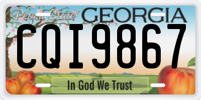 GA license plate CQI9867
