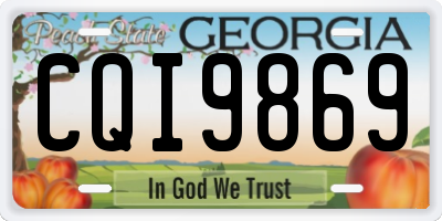 GA license plate CQI9869