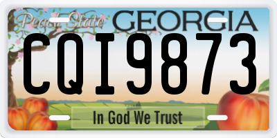 GA license plate CQI9873
