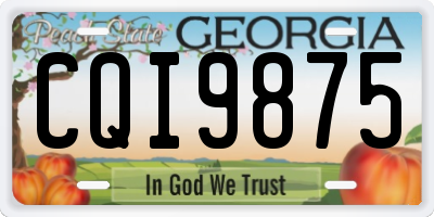 GA license plate CQI9875