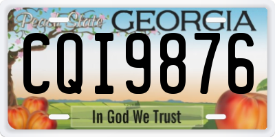 GA license plate CQI9876
