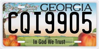 GA license plate CQI9905
