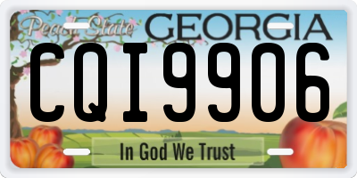 GA license plate CQI9906