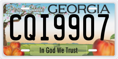 GA license plate CQI9907