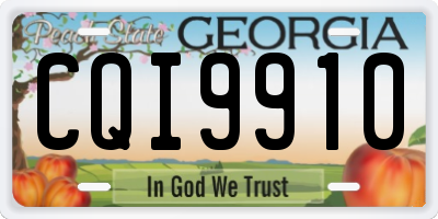 GA license plate CQI9910
