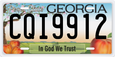 GA license plate CQI9912