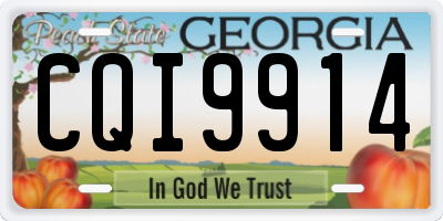 GA license plate CQI9914