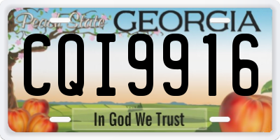 GA license plate CQI9916