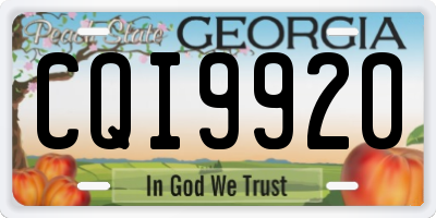 GA license plate CQI9920