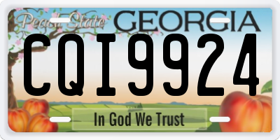 GA license plate CQI9924
