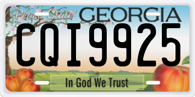 GA license plate CQI9925