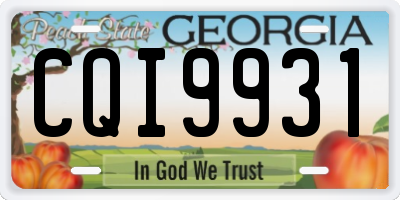 GA license plate CQI9931