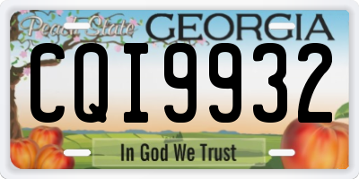 GA license plate CQI9932