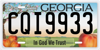 GA license plate CQI9933