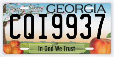 GA license plate CQI9937