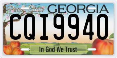 GA license plate CQI9940