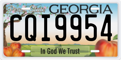 GA license plate CQI9954