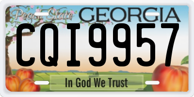 GA license plate CQI9957