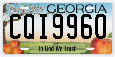 GA license plate CQI9960