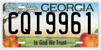 GA license plate CQI9961