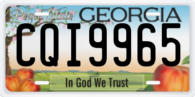 GA license plate CQI9965