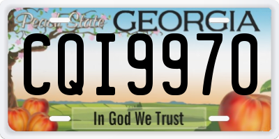 GA license plate CQI9970