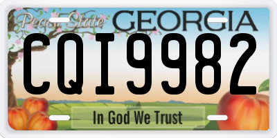 GA license plate CQI9982