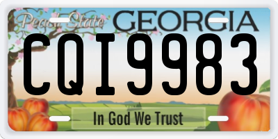 GA license plate CQI9983
