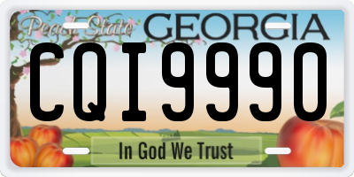 GA license plate CQI9990