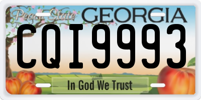 GA license plate CQI9993