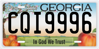 GA license plate CQI9996