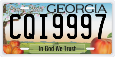 GA license plate CQI9997