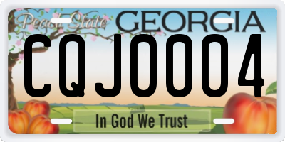 GA license plate CQJ0004