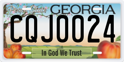 GA license plate CQJ0024