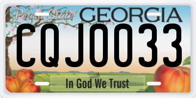 GA license plate CQJ0033