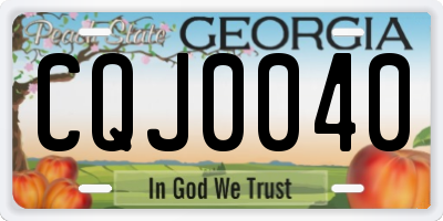 GA license plate CQJ0040