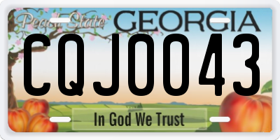 GA license plate CQJ0043
