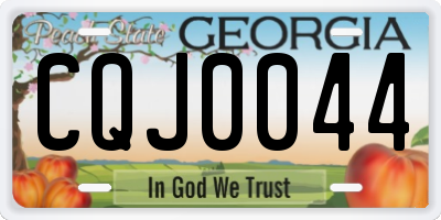 GA license plate CQJ0044