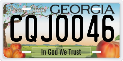 GA license plate CQJ0046