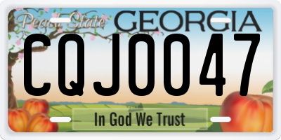 GA license plate CQJ0047