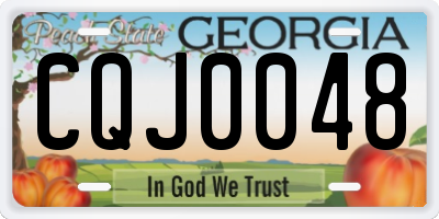 GA license plate CQJ0048