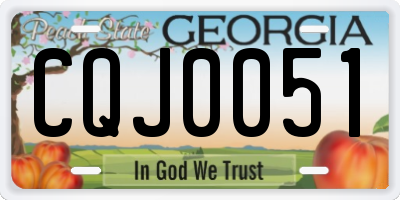 GA license plate CQJ0051