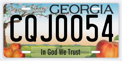 GA license plate CQJ0054
