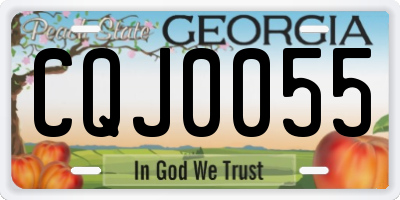 GA license plate CQJ0055