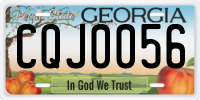 GA license plate CQJ0056