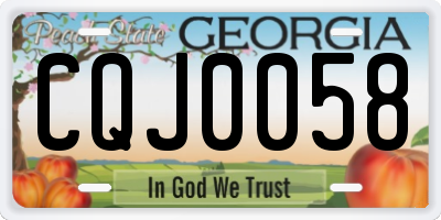 GA license plate CQJ0058